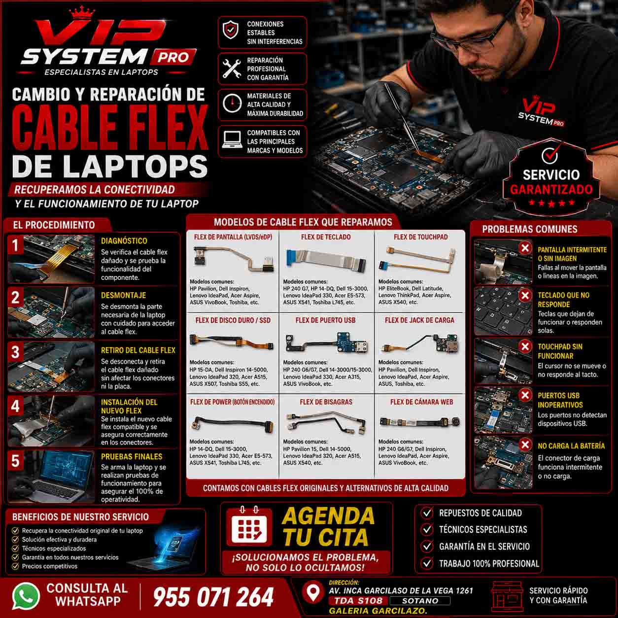 CABLE 4 REPARACION DE CABLE FLEX PARA LAPTOP - Imagen 1