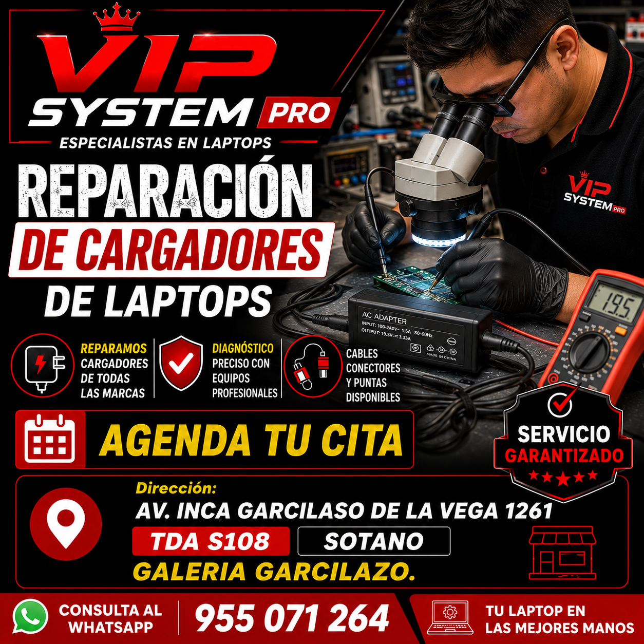 cargador repara REPARACION DE CARGADOR PARA LAPTOPS VIP - Imagen 1