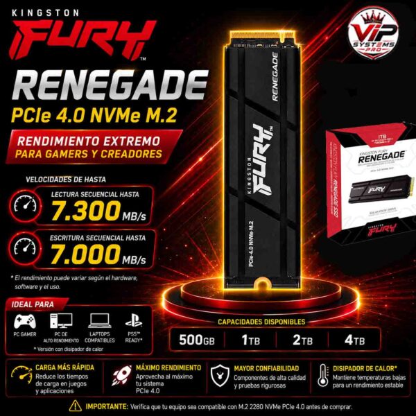 SSD Kingston FURY™ Renegade SFYRSK PCIe 4.0 NVMe M.2